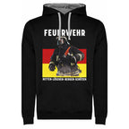 Feuerwehr Hoodie Schwarz<Retten löschen Bergen schützen>
