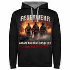 Feuerwehr Hoodie Schwarz<Am Anfang war das Feuer>