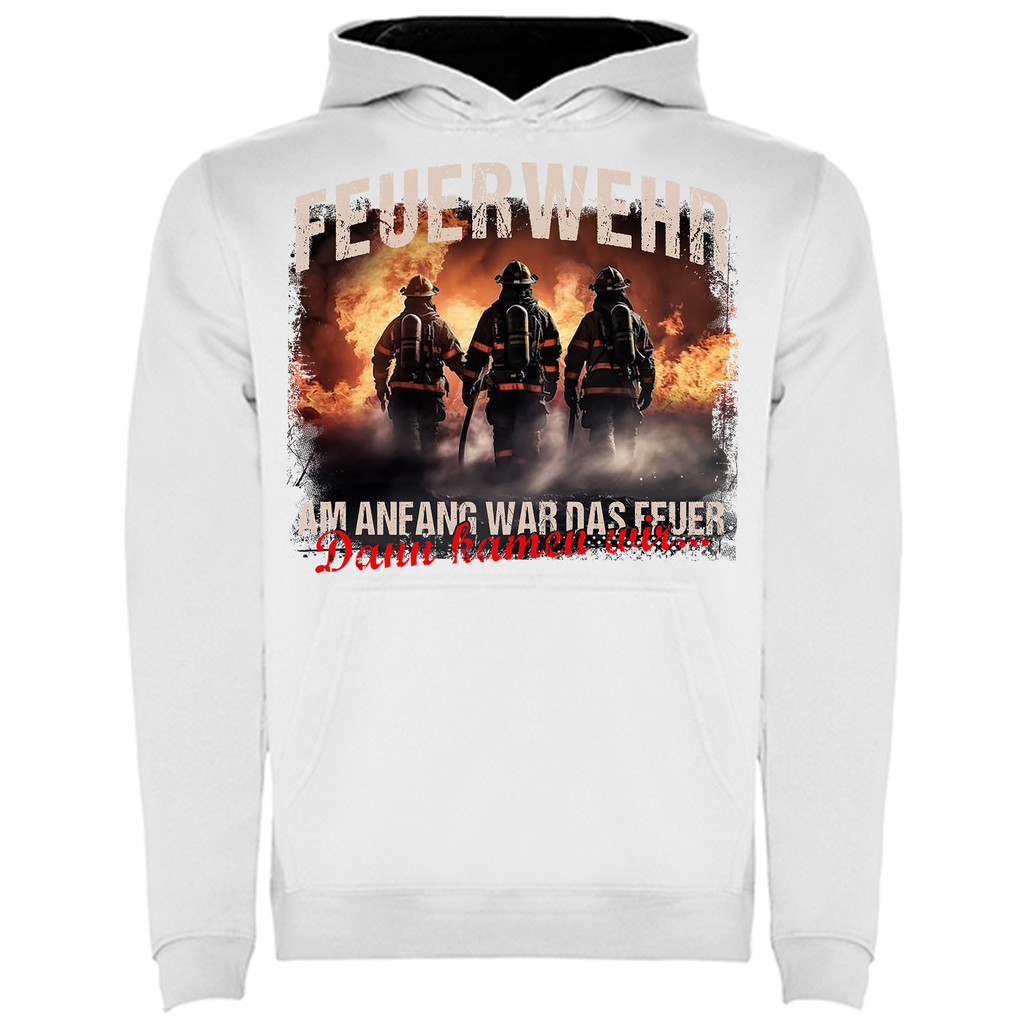 Feuerwehr Hoodie Weiß Kids<Am Anfang war das Feuer>