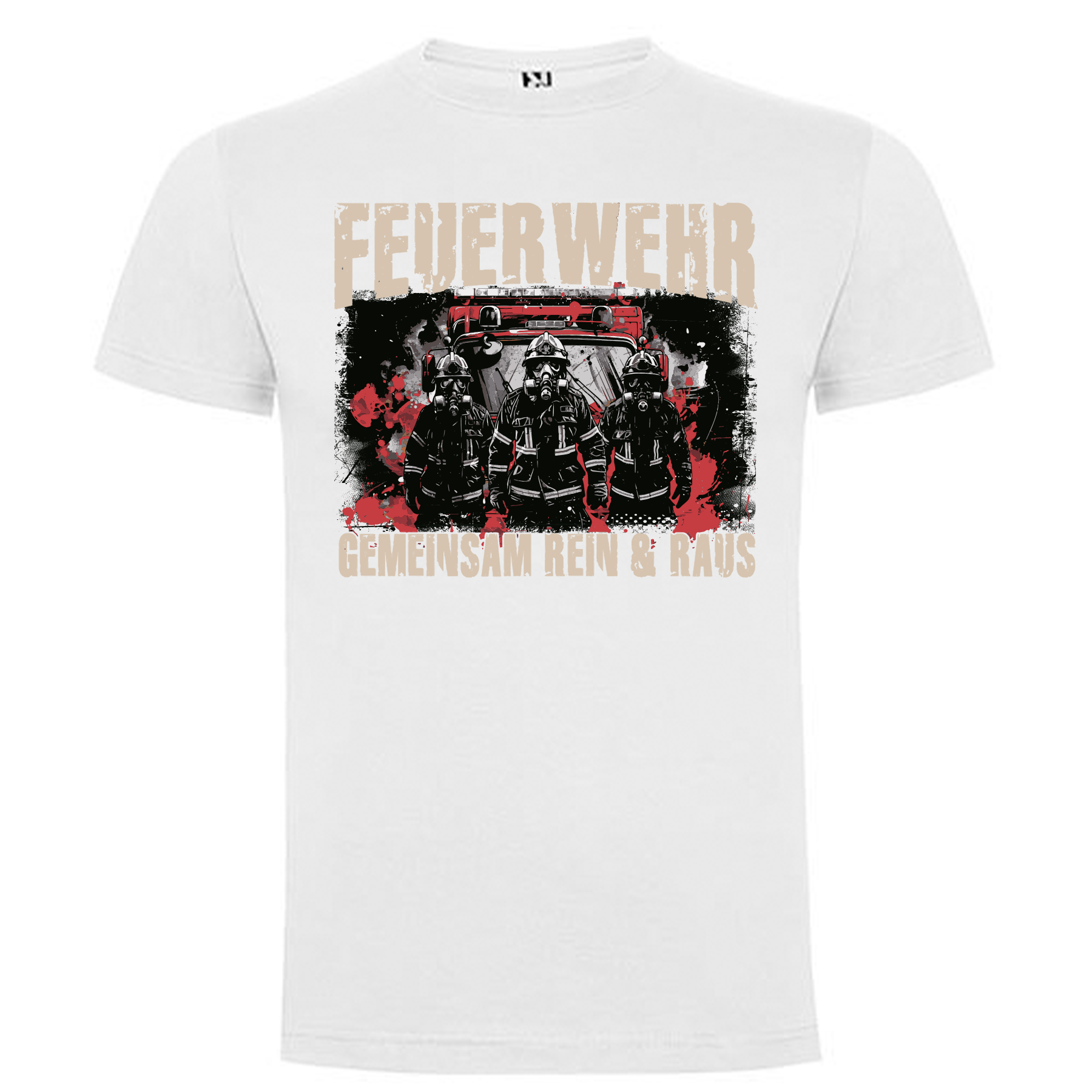 Feuerwehr Shirts Weiß <GEMEINSAM REIN & RAUS>