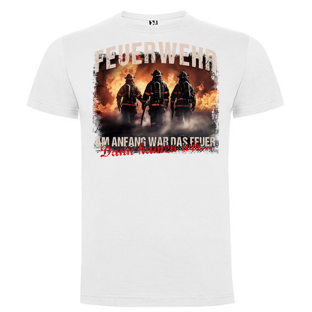Feuerwehr Shirts Weiß Kids<Am Anfang war das Feuer>