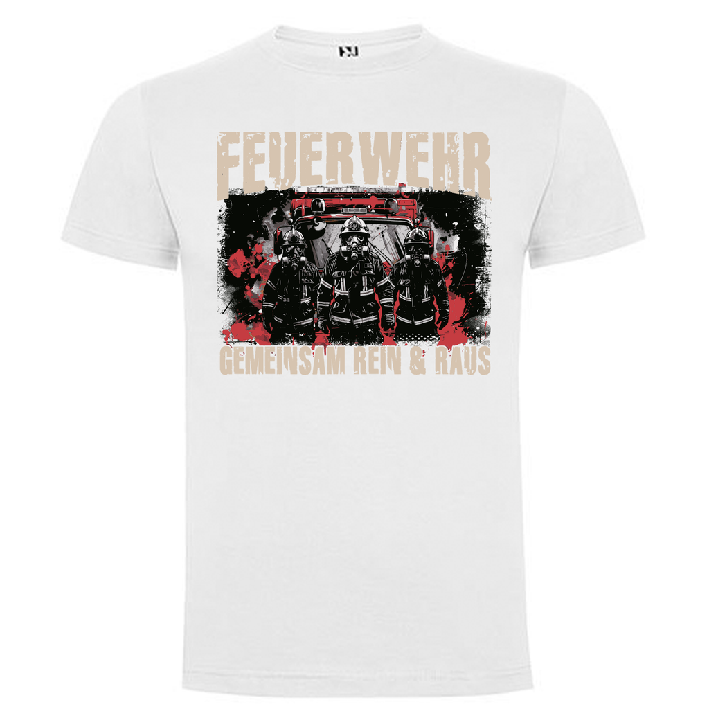 Feuerwehr Shirts Weiß Kids<Gemeinsam rein - Gemeinsam raus>