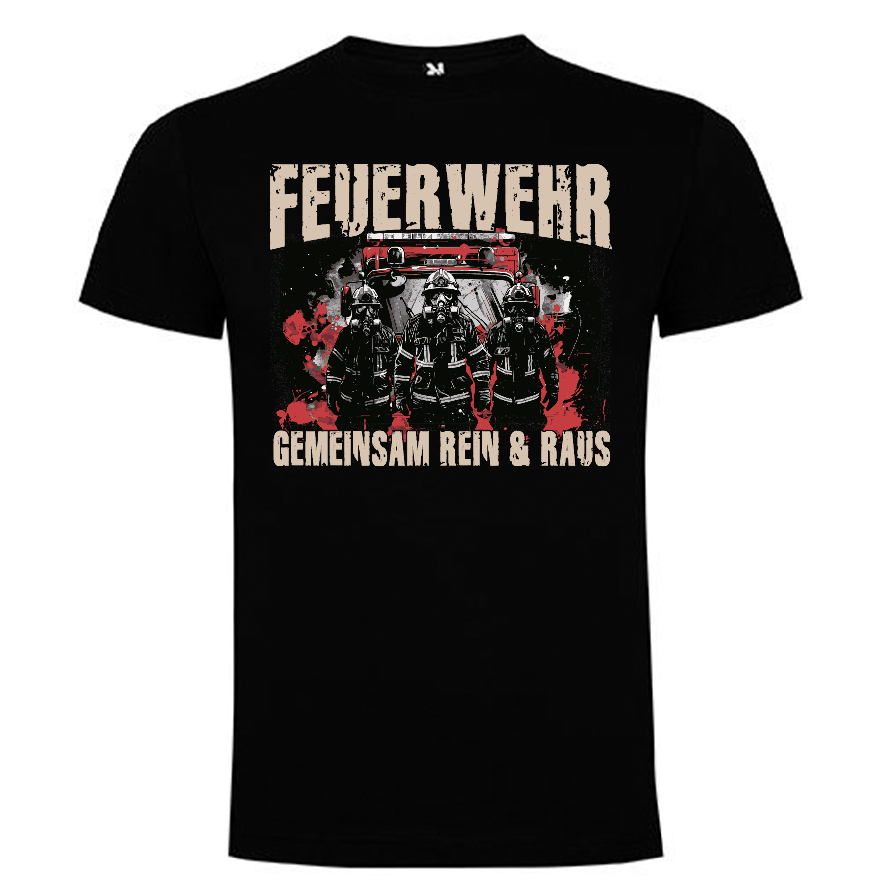 Feuerwehr Shirts Schwarz Kids<Gemeinsam rein - Gemeinsam raus>