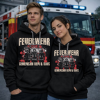 Feuerwehr Hoodie Schwarz <Gemeinsam Rein & Raus>