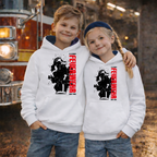 Feuerwehr Hoodie Kids weiß <24 Stunden Feuerwehr 365 Tage>