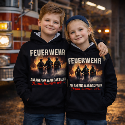 Feuerwehr Hoodie Black Kids<Am Anfang war das Feuer>