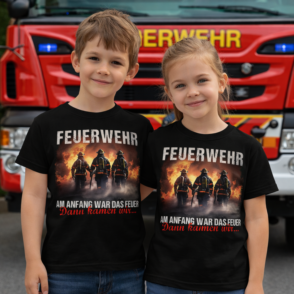 Feuerwehr Shirts Schwarz Kids<Am Anfang war das Feuer>