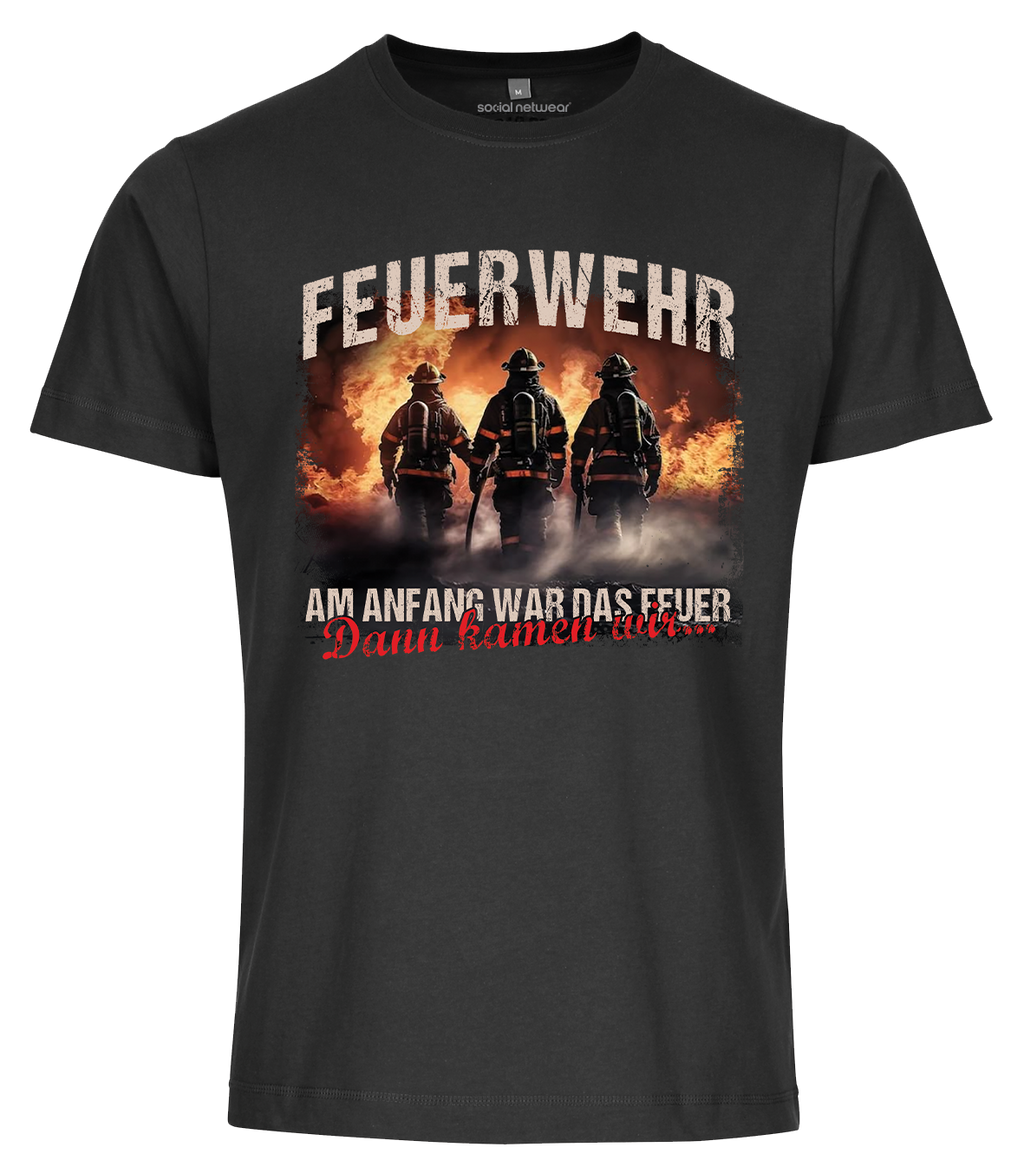 Feuerwehr Shirts Schwarz <Am Anfang war das Feuer>
