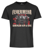 Feuerwehr Shirts Schwarz <GEMEINSAM REIN & RAUS>