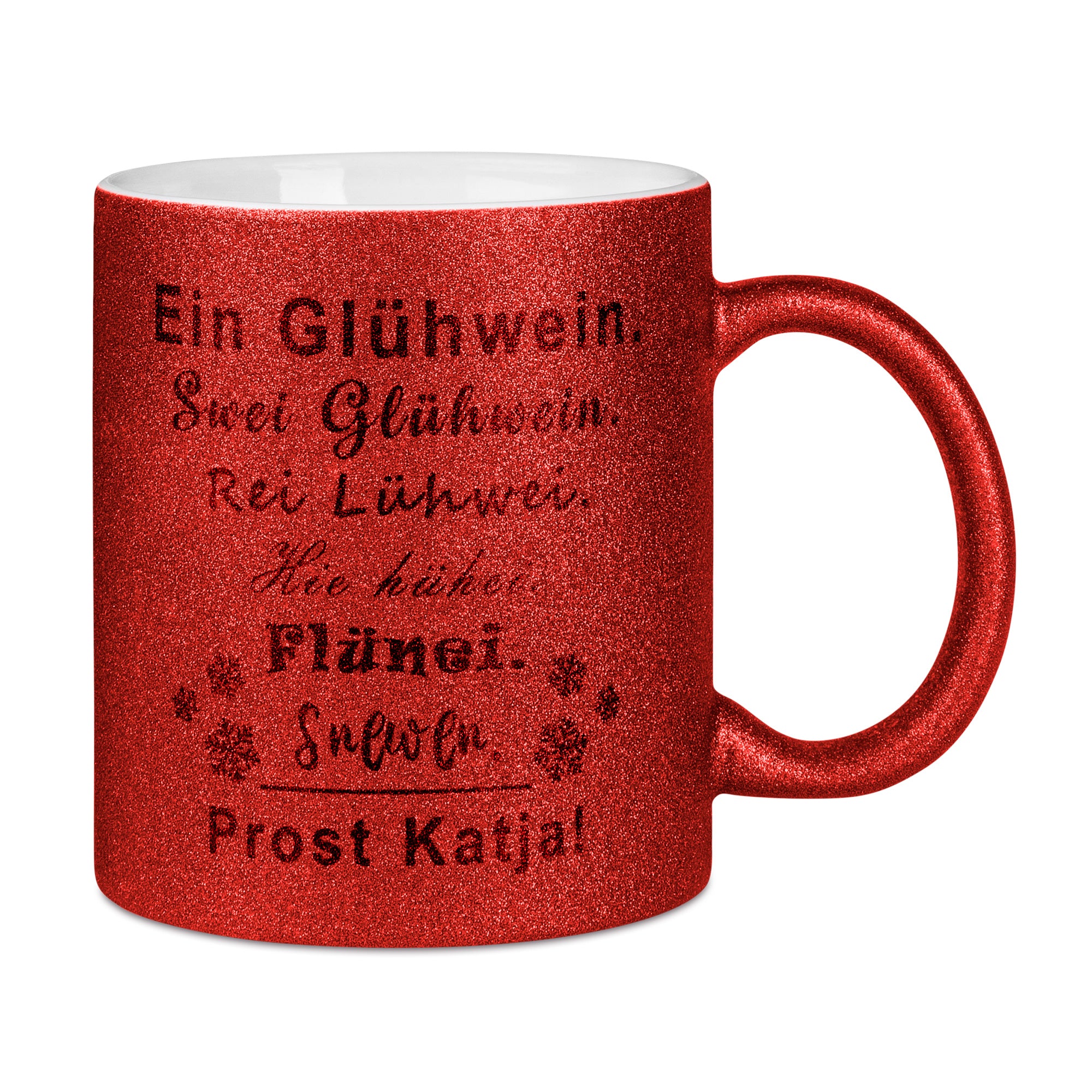 Glitzertasse mit Glitzerpartikeln, Sublistar®-Coating