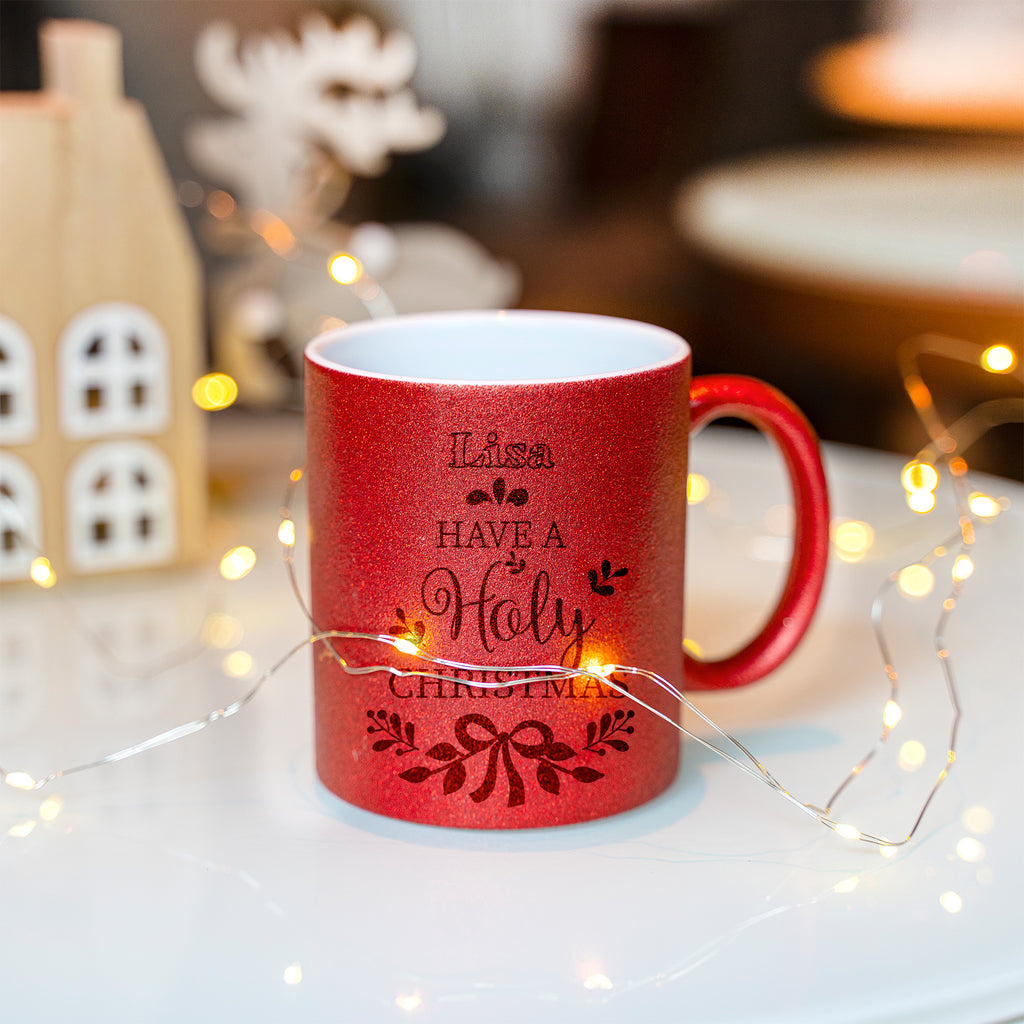 Glitzertasse mit Glitzerpartikeln, Sublistar®-Coating