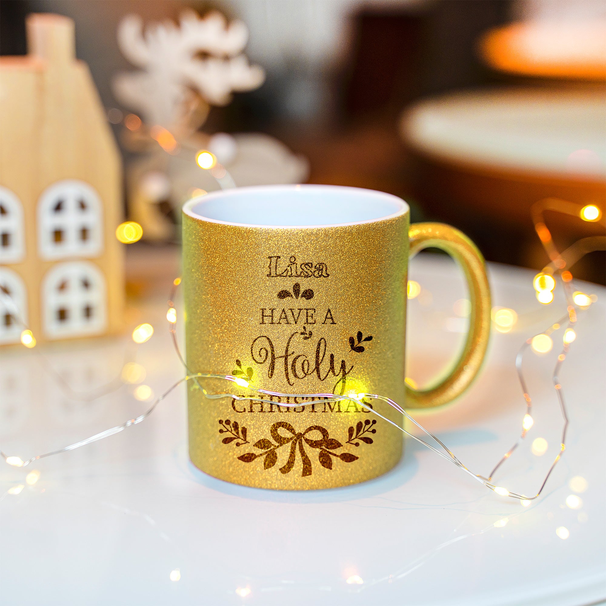 Glitzertasse mit Glitzerpartikeln, Sublistar®-Coating