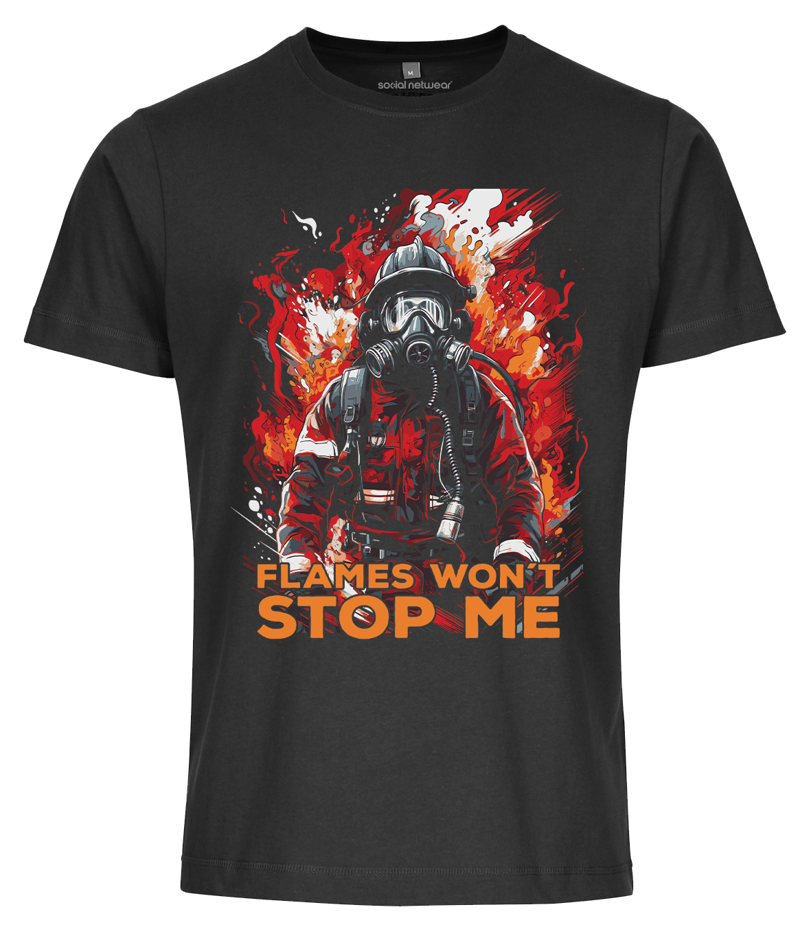 Feuerwehr Shirts schwarz Flames won´t Stop me
