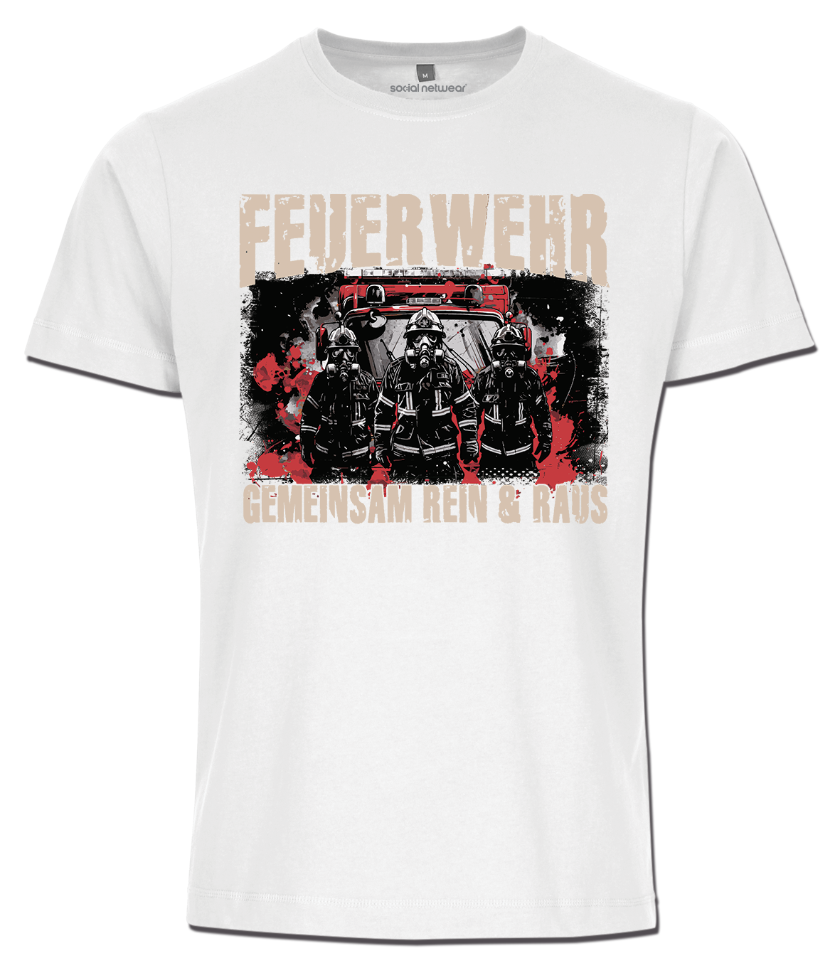 Feuerwehr Shirts Weiß <GEMEINSAM REIN & RAUS>