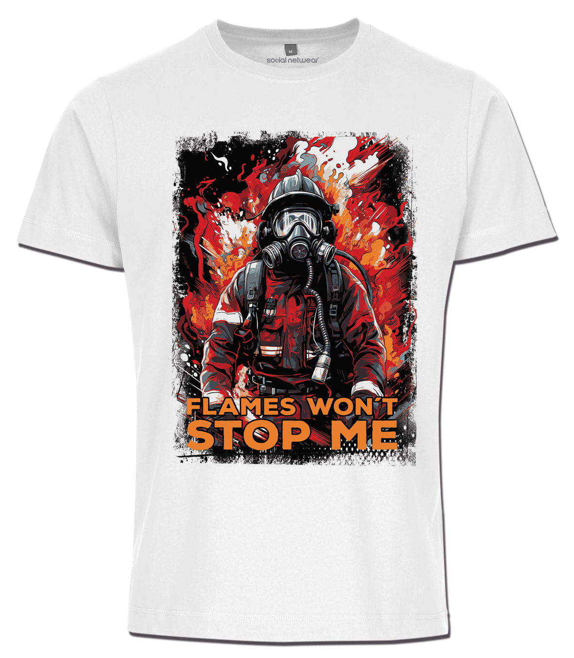 Feuerwehr Shirts Weiß Flames won´t Stop me