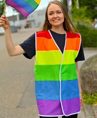 Farbenfroh und Sicher: Die Regenbogenwarnweste online entdecken - Regenbogen Warnweste Pride