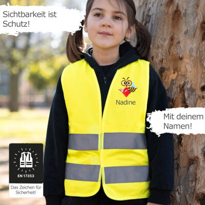Neue personalisierte Kinder Warnwesten und Sportartikel zur Einschulung - Kinderwarnwesten